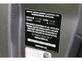 2009 Aston Martin DB9 Coupe Info Tag