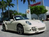 2009 Cream White Porsche 911 Turbo Cabriolet #6560690