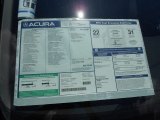 2012 Acura TSX Technology Sedan Window Sticker