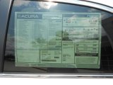 2012 Acura TSX Special Edition Sedan Window Sticker