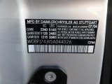 2005 CL Color Code for Brilliant Silver Metallic - Color Code: 744