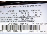 2004 MAZDA3 Color Code for Strato Blue Mica - Color Code: 25E
