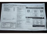 2012 Audi TT 2.0T quattro Roadster Window Sticker