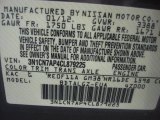 2012 Versa Color Code for Titanium Metallic - Color Code: KAC