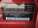 2011 Sonata Color Code for Venetian Red - Color Code: TR