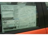 2012 Toyota Prius c Hybrid Two Window Sticker