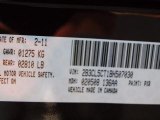 2011 Charger Color Code for Brilliant Black Crystal Pearl - Color Code: PXR