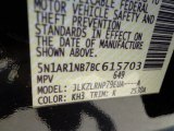 2011 Pathfinder Color Code for Super Black - Color Code: KH3