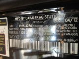 2012 SLS Color Code for Obsidian Black Metallic - Color Code: 197