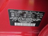 2013 Elantra Color Code for Red Allure - Color Code: S2R