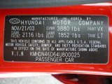 2004 Elantra Color Code for Rally Red - Color Code: VX