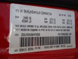 2006 Charger Color Code for TorRed - Color Code: PR3
