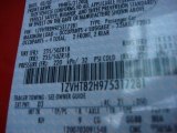 2007 Mustang Color Code for Torch Red - Color Code: D3