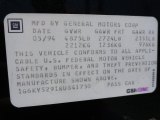 1994 Cadillac Seville STS Info Tag