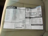 2013 Acura RDX Technology Window Sticker