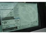 2012 Toyota Corolla S Window Sticker