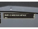 2011 M3 Color Code for Le Mans Blue Metallic - Color Code: 381