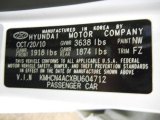 2011 Accent Color Code for Nordic White - Color Code: NW