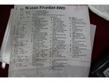 2002 Nissan Frontier SC Crew Cab 4x4 Window Sticker