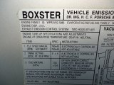 1998 Porsche Boxster  Info Tag