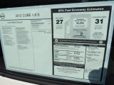 2012 Nissan Cube 1.8 S Window Sticker