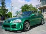 1996 Custom Sparkle Green Honda Civic EX Coupe #6563083