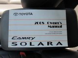 2008 Toyota Solara SLE V6 Convertible Books/Manuals