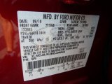 2011 MKX Color Code for Red Candy Metallic - Color Code: U6