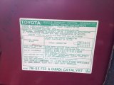 1989 Toyota Supra  Info Tag