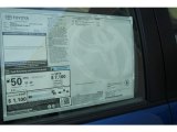2012 Toyota Prius c Hybrid Three Window Sticker