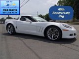 2013 Arctic White/60th Anniversary Pearl Silver Blue Stripes Chevrolet Corvette Grand Sport Coupe #67402180