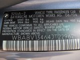 2004 BMW 3 Series 325i Coupe Info Tag