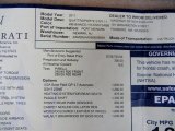 2011 Maserati Quattroporte S Window Sticker