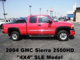 2004 Fire Red GMC Sierra 2500HD SLE Extended Cab 4x4 #67645179