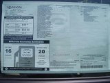 2012 Toyota Tundra Double Cab Window Sticker