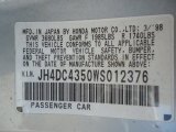 1998 Acura Integra LS Coupe Info Tag