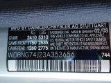 2003 S Color Code for Brilliant Silver Metallic - Color Code: 744