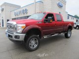 2012 Vermillion Red Ford F250 Super Duty Lariat Crew Cab 4x4 #67961729