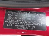 2005 Elantra Color Code for Electric Red Metallic - Color Code: AH