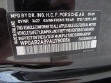 2010 Porsche Cayman S Info Tag