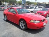 Performance Red Ford Mustang in 2001