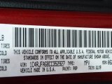 2012 Grand Cherokee Color Code for Deep Cherry Red Crystal Pearl - Color Code: PRP