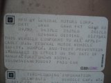 1991 Cadillac Brougham  Info Tag