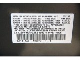 2012 Ridgeline Color Code for Polished Metal Metallic - Color Code: NH737M
