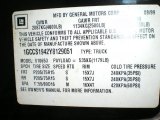 2000 Chevrolet S10 LS Extended Cab Info Tag