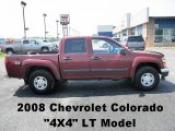 2008 Deep Ruby Metallic Chevrolet Colorado LT Crew Cab 4x4 #68469555