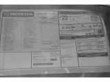 2012 Honda Odyssey Touring Elite Window Sticker