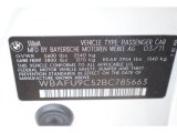 2011 BMW 5 Series 550i xDrive Sedan Info Tag