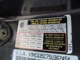 2005 Hyundai Accent GLS Coupe Info Tag