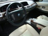 2006 BMW 7 Series 750i Sedan Black/Cream Beige Interior